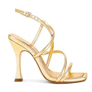 Schutz Lovi Gold Metallic Sandal, Size 7